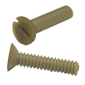 PEEK flat head slotted screw